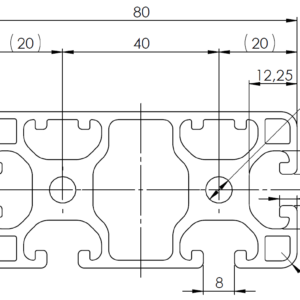 ISB 40 x 80 2N aluminum profile